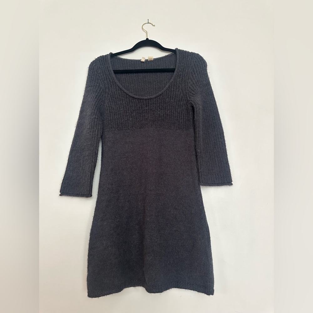 Moth Anthropologie Alpaca Blend Blue Sweater Mini Dress